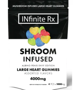 INfinite Rx Shroom Infused Albino Penis Envy Edition Large Heart Gummies Edibles (4000mg)