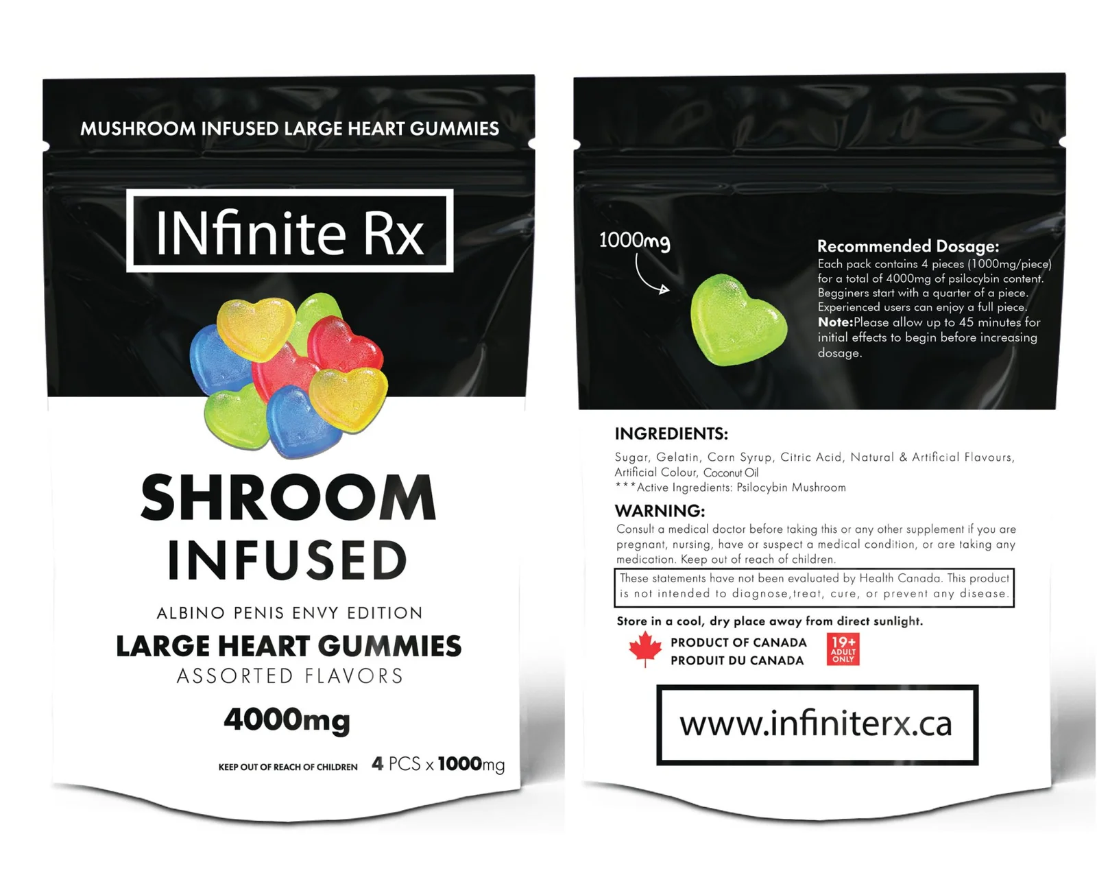 INfinite Rx Shroom Infused Albino Penis Envy Edition Large Heart Gummies Edibles (4000mg) INfinite Rx Shroom Infused Albino Penis Envy Edition Large Heart Gummies Edibles (4000mg)