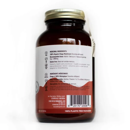 Stay Wyld Organics – Chaga Mushroom Capsules (Bottle of 60)